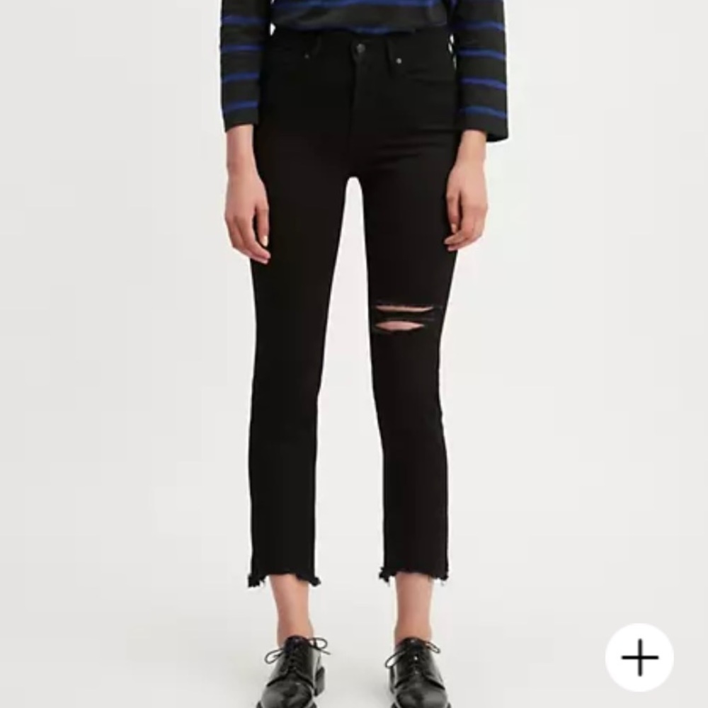Levi’s black 724 high rise straight jeans